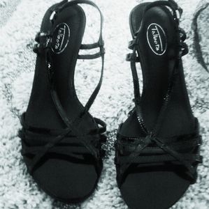 Talbots black patent leather sandals